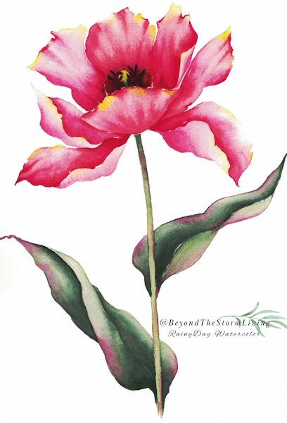 Watercolor Tulip Study: Alla Prima Technique with Limited Palette