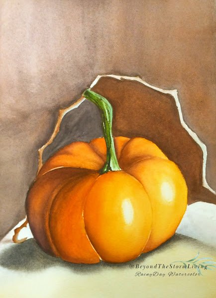 Painting a Pumpkin in Watercolor- Alla Prima